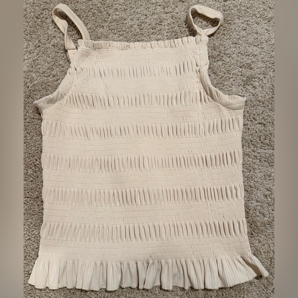 White Bird Size Large NWT Tank Top Stretch Sleeveless Cream Colored
